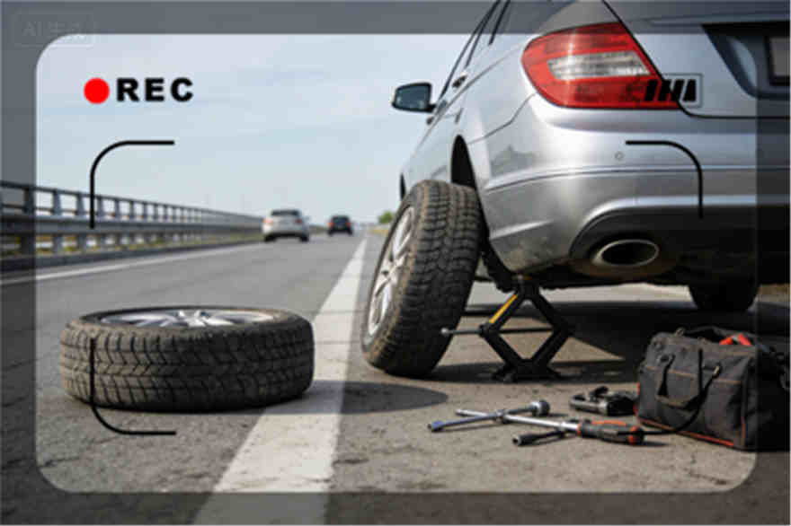 昭觉高速公路爆胎-汽车换轮胎